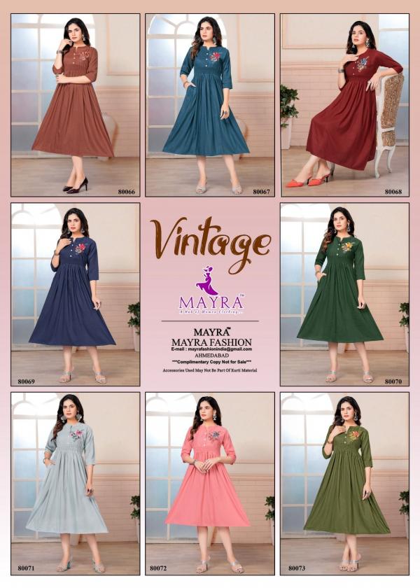 mayra vintage viscose designer exclusive kurti collection